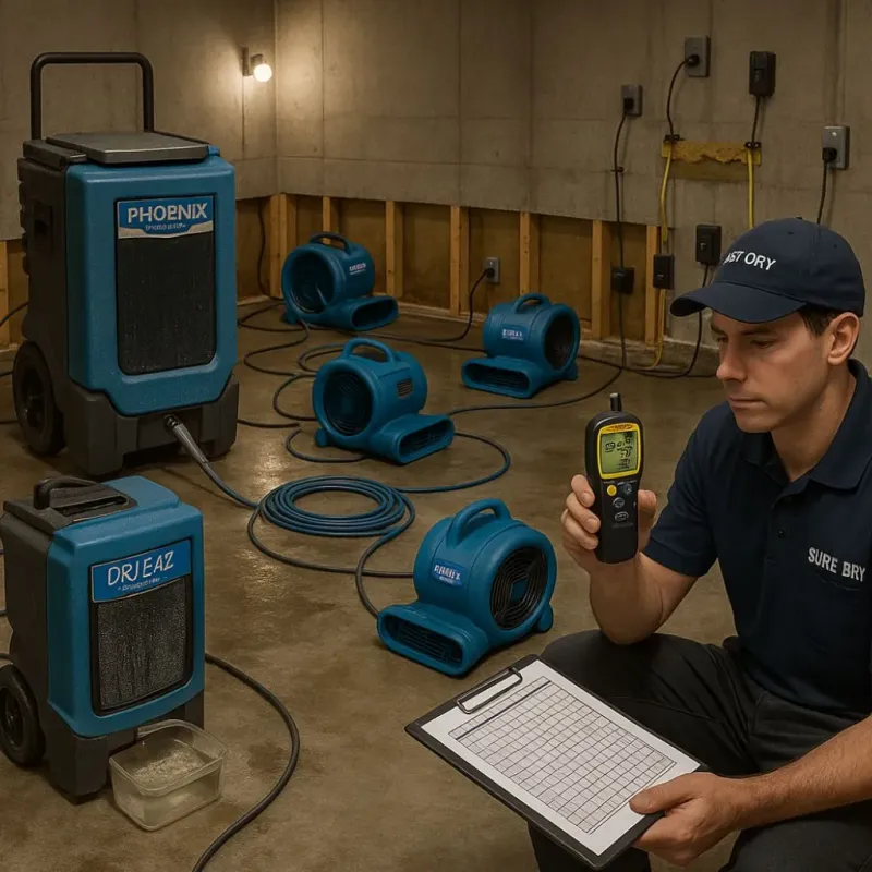 Structural Drying and Dehumidification process in Yalaha, FL
